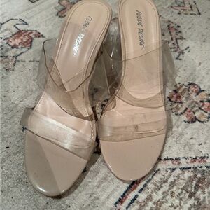 Clear Strap Nude Heels